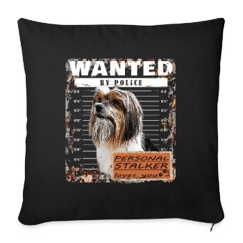 Biewer Terrier funny motif - Sofa pillow with filling 45cm x 45cm - black - Front