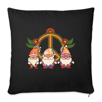 Drei Hippie -Gnomes Groovy Binde Dye Gnomies - Sofakissen mit Füllung 45 x 45 cm - Schwarz - Vorne