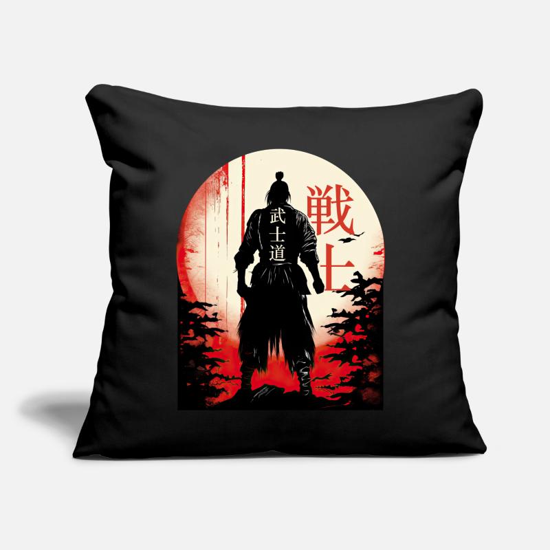 Bushido Code Samurai Japanese Warrior Kanji Sofakissen mit Füllung 45 x 45 cm