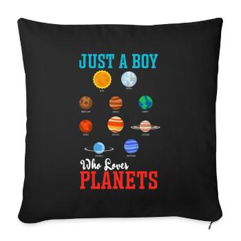 Solar System, Planets, Science Space, Astrology - Sofa pillow with filling 45cm x 45cm - black - Front