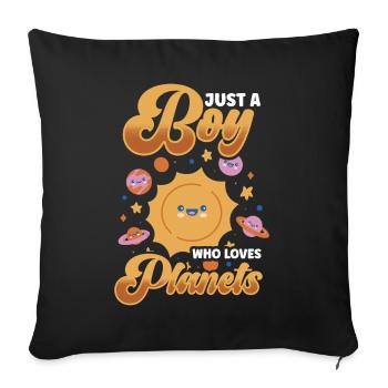 Système Solaire, Planètes, Science Espace, Astrologie - Coussin et housse de 45 x 45 cm - noir - Devant