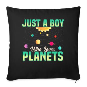 Solar System, Planets, Science Space, Astrology - Sofa pillow with filling 45cm x 45cm - black - Front