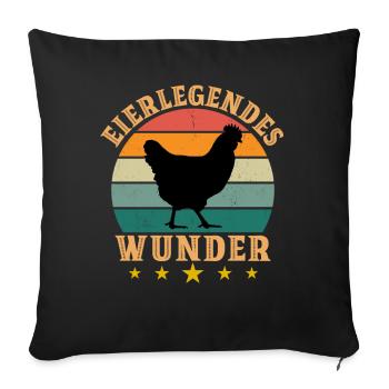 Egg-laying miracle - Sofa pillow with filling 45cm x 45cm - black - Front