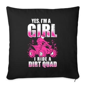 Quadgirl ATV 4 Wheeler Off Roading Lover - Sofakissen mit Füllung 45 x 45 cm - Schwarz - Vorne
