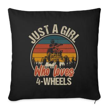 Quadgirl ATV 4 Wheeler Off Roading Lover - Sofakissen mit Füllung 45 x 45 cm - Schwarz - Vorne