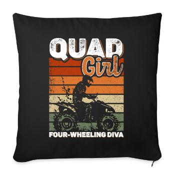 Quadgirl ATV 4 Wheeler Off Roading Lover - Sofa pillow with filling 45cm x 45cm - black - Front