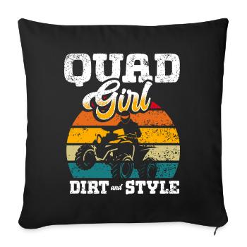 Quadgirl ATV 4 Wheeler Off Roading Lover - Sofa pillow with filling 45cm x 45cm - black - Front