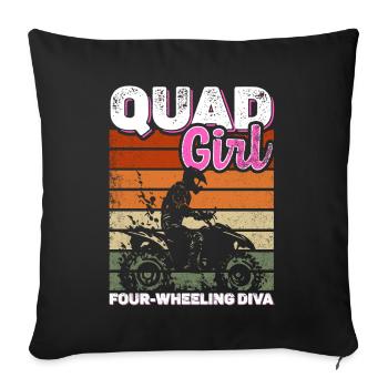 Quadgirl ATV 4 Wheeler Off Roading Lover - Sofa pillow with filling 45cm x 45cm - black - Front