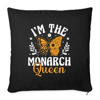 Monarch Queen - Monarchfalter Schmetterling - Sofakissen mit Füllung 45 x 45 cm - Schwarz - Vorne
