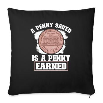 Collection de pièces de monnaie amusante pour les collectionneurs de pièces de monnaie et - Coussin et housse de 45 x 45 cm - noir - Devant