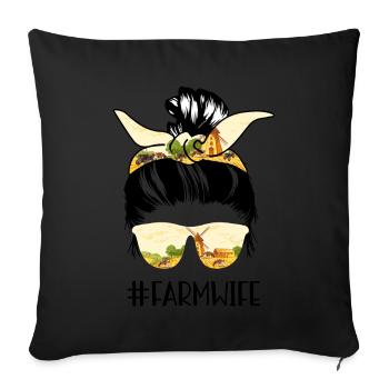 Fermière Agriculteur Agriculture Agriculture - Coussin et housse de 45 x 45 cm - noir - Devant