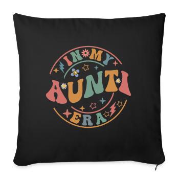 Aunt Retro Groovy Baby Announcement Aunt - Sofa pillow with filling 45cm x 45cm - black - Front