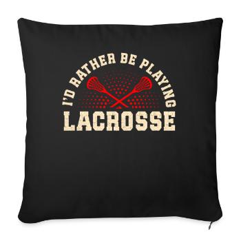 Lacrosse Girl Lax Girl Player Women - Sofa pillow with filling 45cm x 45cm - black - Front