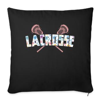 Lacrosse Girl Lax Girl Player Women - Sofa pillow with filling 45cm x 45cm - black - Front