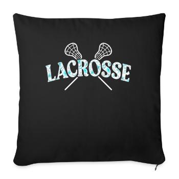Lacrosse Girl Lax Girl Player Women - Sofa pillow with filling 45cm x 45cm - black - Front