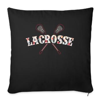 Lacrosse Girl Lax Girl Player Women - Sofa pillow with filling 45cm x 45cm - black - Front