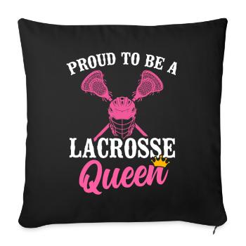 Lacrosse Girl Lax Girl Player Women - Sofa pillow with filling 45cm x 45cm - black - Front