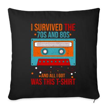 Fille garçon enfants 70 s 80 s 90 s Disco Costume tenue - Coussin et housse de 45 x 45 cm - noir - Devant