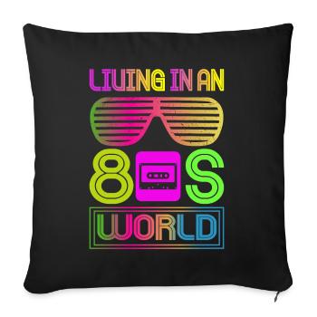 Fille garçon enfants 70 s 80 s 90 s Disco Costume tenue - Coussin et housse de 45 x 45 cm - noir - Devant