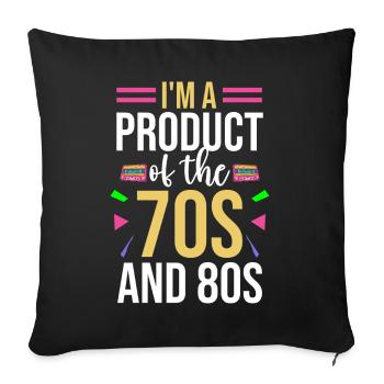 Fille garçon enfants 70 s 80 s 90 s Disco Costume tenue - Coussin et housse de 45 x 45 cm - noir - Devant