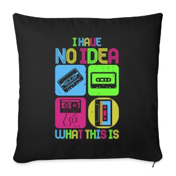 Fille garçon enfants 70 s 80 s 90 s Disco Costume tenue - Coussin et housse de 45 x 45 cm - noir - Devant