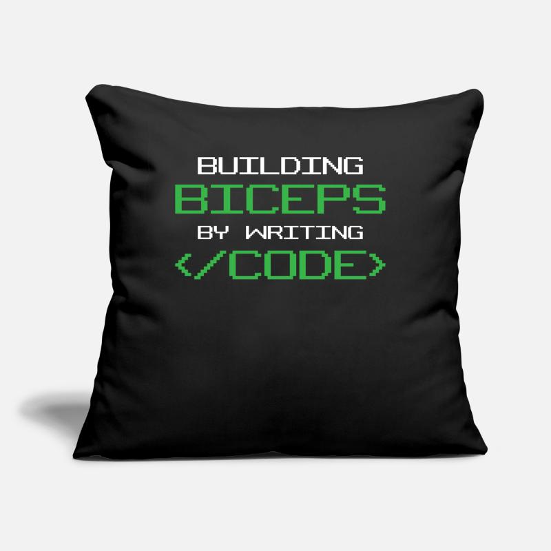 Building Biceps by Writing Code Humor Programming Sofakissen mit Füllung 45 x 45 cm