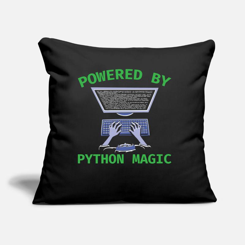Powered by Python Magic Python Programming Coding Sofakissen mit Füllung 45 x 45 cm