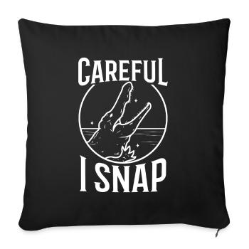 Careful i snap alligator - Sofa pillow with filling 45cm x 45cm - black - Front