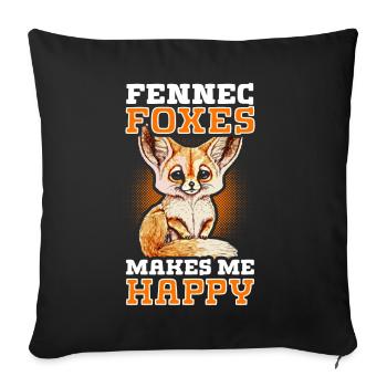Fennec Fox Cute Fennec Foxes Fennec Animal - Sofa pillow with filling 45cm x 45cm - black - Front