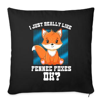 Fennec Fox Cute Fennec Foxes Fennec Animal - Sofa pillow with filling 45cm x 45cm - black - Front
