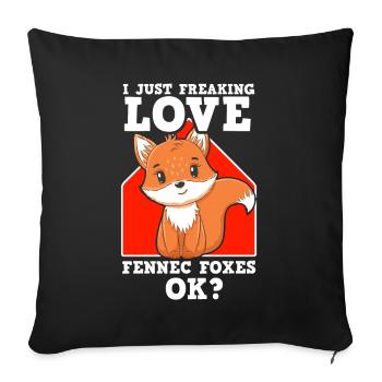 Fennec Fox Cute Fennec Foxes Fennec Animal - Sofa pillow with filling 45cm x 45cm - black - Front
