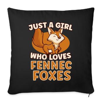 Fennec Fox Cute Fennec Foxes Fennec Animal - Sofa pillow with filling 45cm x 45cm - black - Front