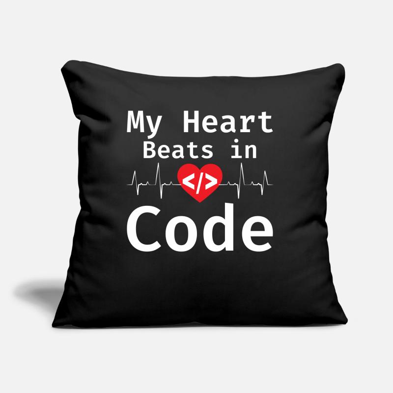 My Heart Beats In Code Programmer Humor Programmin Sofakissen mit Füllung 45 x 45 cm