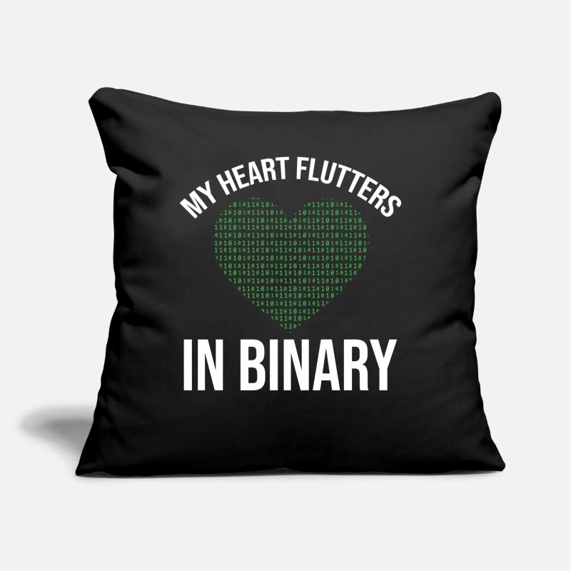 My Heart Flutters In Binary Programmer Computer Sofakissen mit Füllung 45 x 45 cm