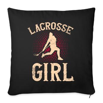 Lacrosse Stick Lax Girl Spieler Mom Torwartfrauen - Sofakissen mit Füllung 45 x 45 cm - Schwarz - Vorne