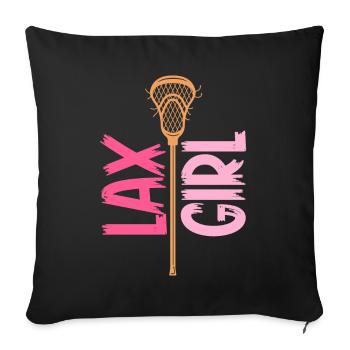 Lacrosse Stick Lax Girl Spieler Mom Torwartfrauen - Sofakissen mit Füllung 45 x 45 cm - Schwarz - Vorne