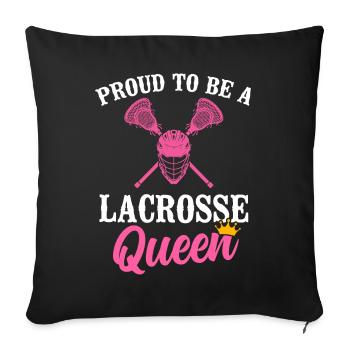 Lacrosse Stick Lax Girl Spieler Mom Torwartfrauen - Sofakissen mit Füllung 45 x 45 cm - Schwarz - Vorne