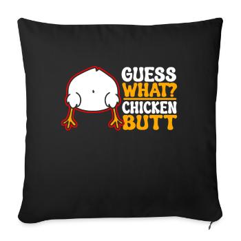Drôle Devinez quoi ? Cul de poulet ! - Coussin et housse de 45 x 45 cm - noir - Devant