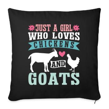 Goats & Chickens Funny Goat Lover - Sofa pillow with filling 45cm x 45cm - black - Front