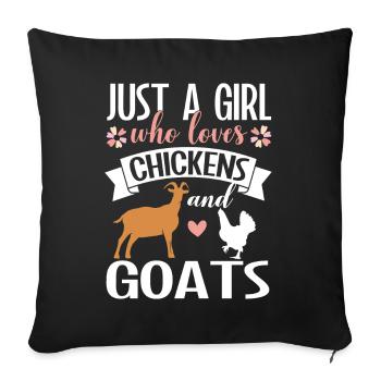 Goats & Chickens Funny Goat Lover - Sofa pillow with filling 45cm x 45cm - black - Front
