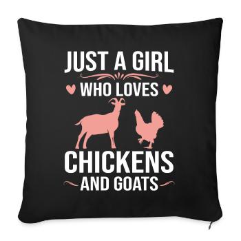 Goats & Chickens Funny Goat Lover - Sofa pillow with filling 45cm x 45cm - black - Front