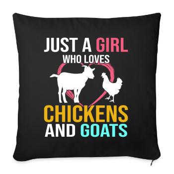 Goats & Chickens Funny Goat Lover - Sofa pillow with filling 45cm x 45cm - black - Front