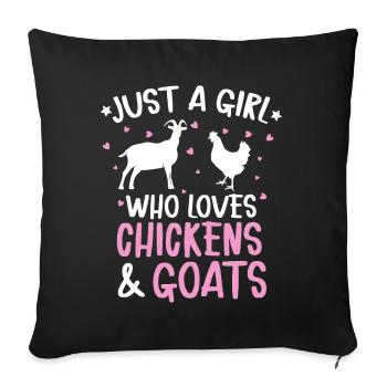 Goats & Chickens Funny Goat Lover - Sofa pillow with filling 45cm x 45cm - black - Front