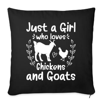 Goats & Chickens Funny Goat Lover - Sofa pillow with filling 45cm x 45cm - black - Front