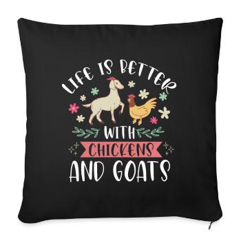 Goats & Chickens Funny Goat Lover - Sofa pillow with filling 45cm x 45cm - black - Front