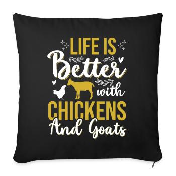 Goats & Chickens Funny Goat Lover - Sofa pillow with filling 45cm x 45cm - black - Front