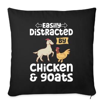 Goats & Chickens Funny Goat Lover - Sofa pillow with filling 45cm x 45cm - black - Front