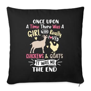 Goats & Chickens Funny Goat Lover - Sofa pillow with filling 45cm x 45cm - black - Front