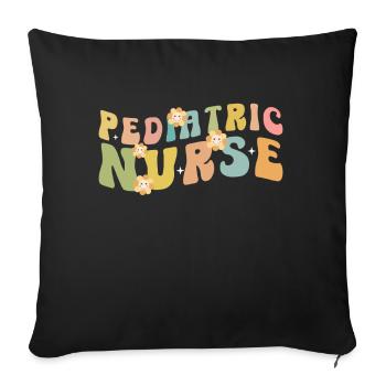 Pediatric Nurse Picu Peds - Sofa pillow with filling 45cm x 45cm - black - Front