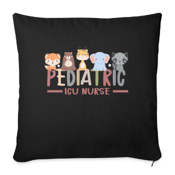 Pediatric Nurse Picu Peds - Sofa pillow with filling 45cm x 45cm - black - Front